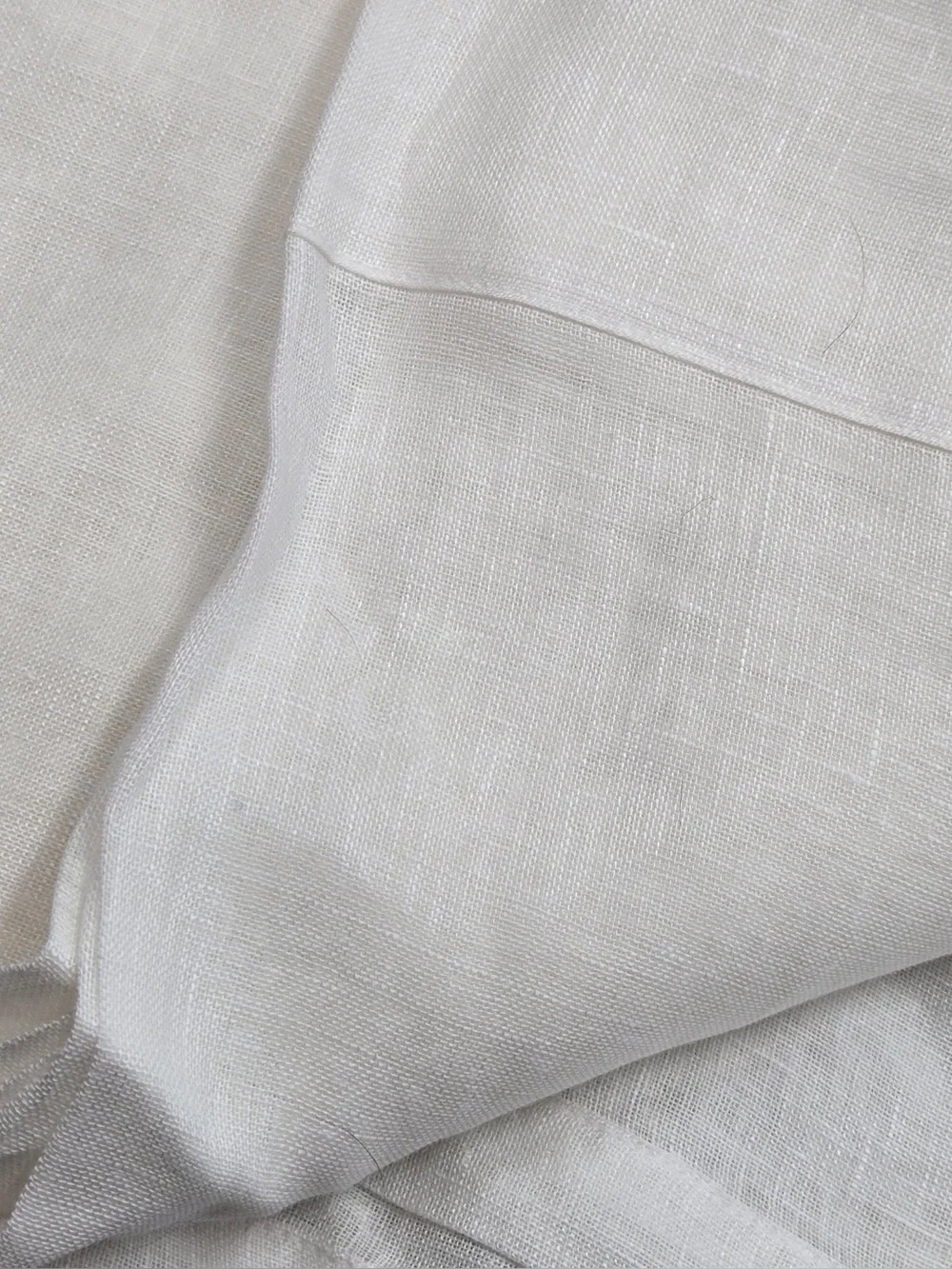 NWT QUINCE Set Of 2 48x84 European Linen Sheer Curtains White 0306